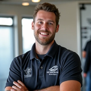 Professional portrait of manifest manager Mike 'The Organizer' Johnson, smiling.