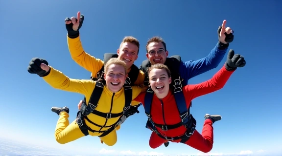 Skydivers in a 4-way formation