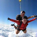 Two people in freefall